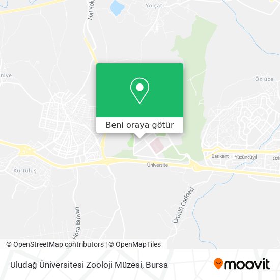 Uludağ Üniversitesi Zooloji Müzesi harita