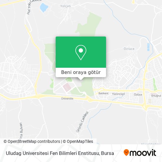 Uludag Universitesi Fen Bilimleri Enstitusu harita