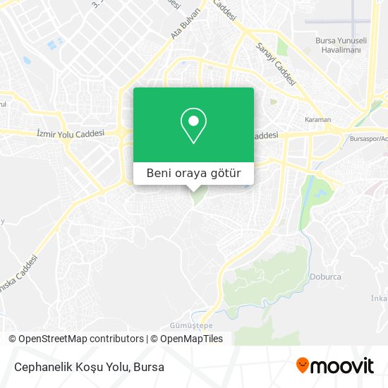 Cephanelik Koşu Yolu harita