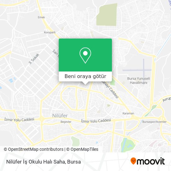 Nilüfer İş Okulu Halı Saha harita