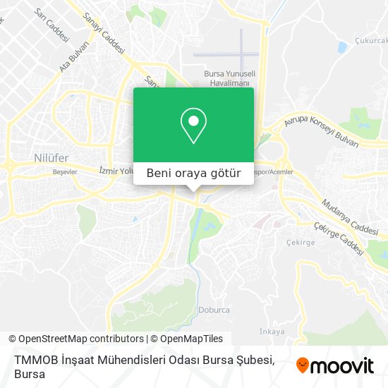 TMMOB İnşaat Mühendisleri Odası Bursa Şubesi harita