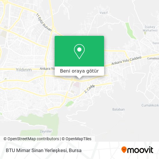 BTU Mimar Sinan Yerleşkesi harita