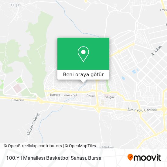 100.Yıl Mahallesi Basketbol Sahası harita