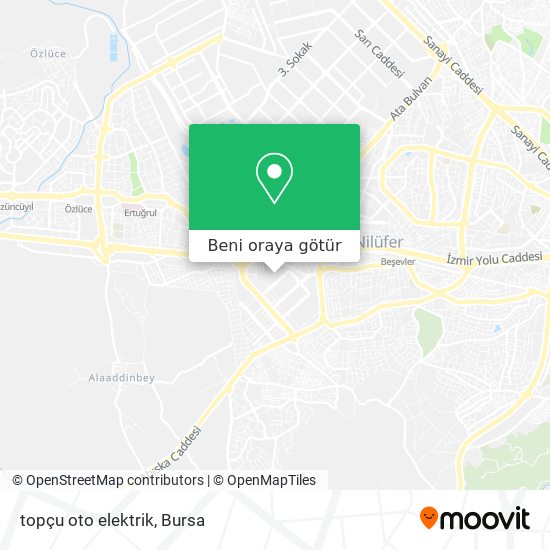 topçu oto elektrik harita