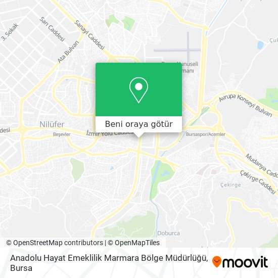 Anadolu Hayat Emeklilik Marmara Bölge Müdürlüğü harita
