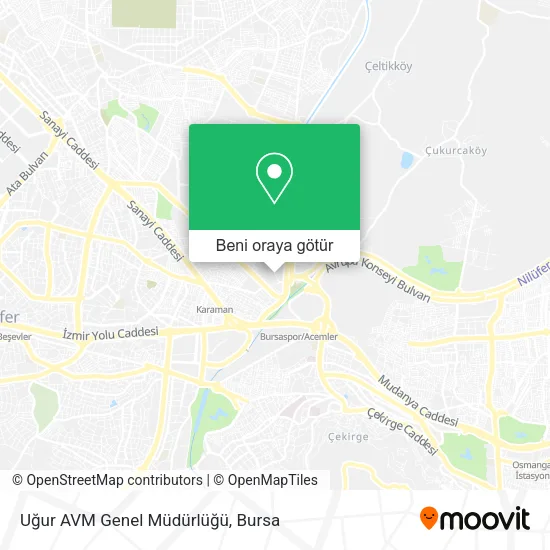 Uğur AVM Genel Müdürlüğü harita
