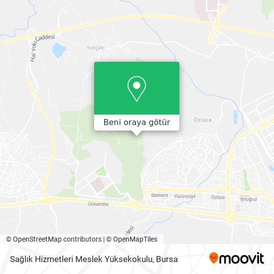 Sağlık Hizmetleri Meslek Yüksekokulu harita