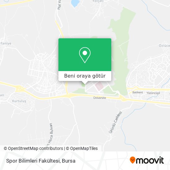 Spor Bilimleri Fakültesi harita