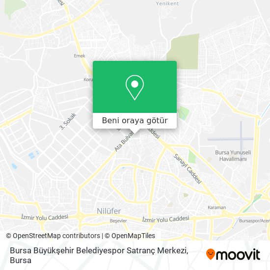 Bursa Büyükşehir Belediyespor Satranç Merkezi harita