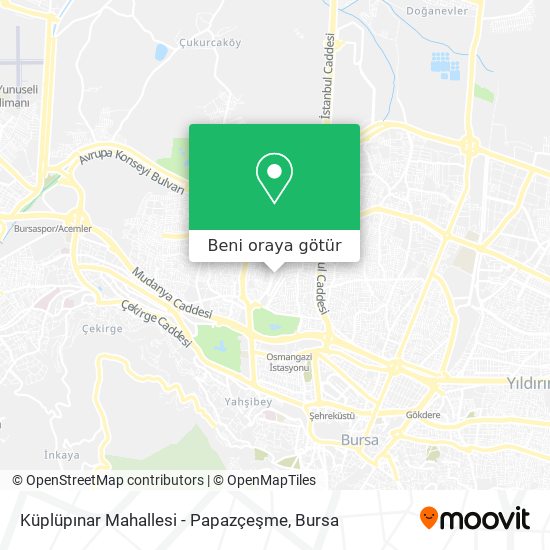 Küplüpınar Mahallesi - Papazçeşme harita