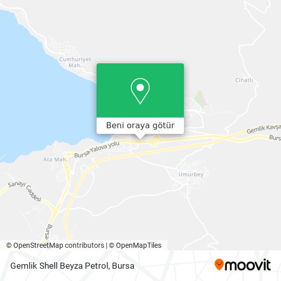 Gemlik Shell Beyza Petrol harita