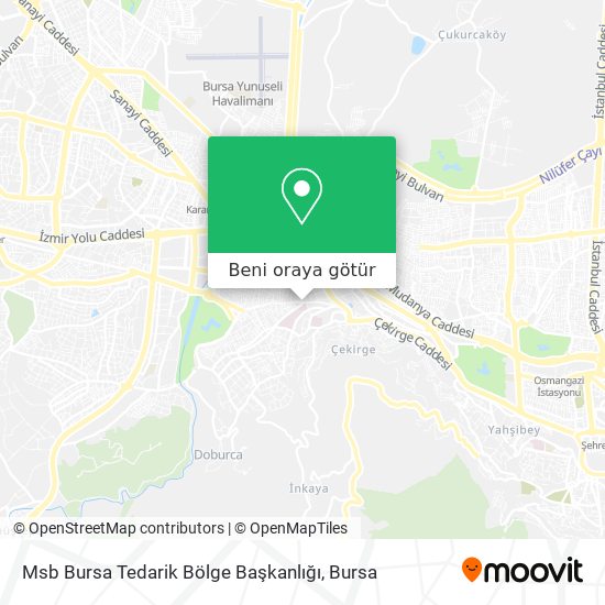 Msb Bursa Tedarik Bölge Başkanlığı harita