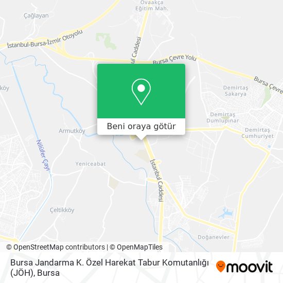 Bursa Jandarma K. Özel Harekat Tabur Komutanlığı (JÖH) harita