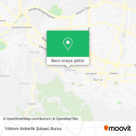 Yıldırım Askerlik Şubesi harita