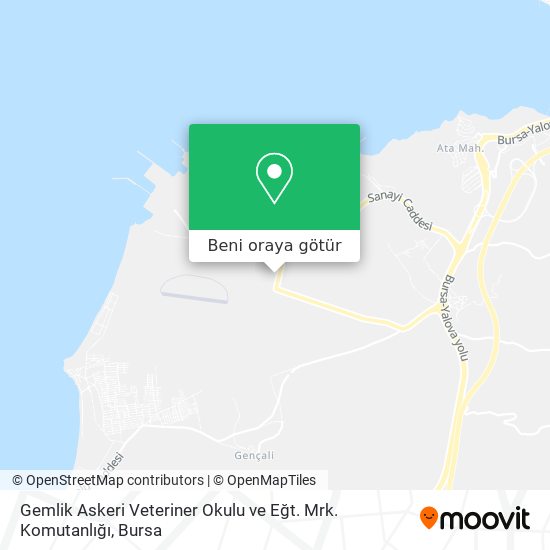 Gemlik Askeri Veteriner Okulu ve Eğt. Mrk. Komutanlığı harita