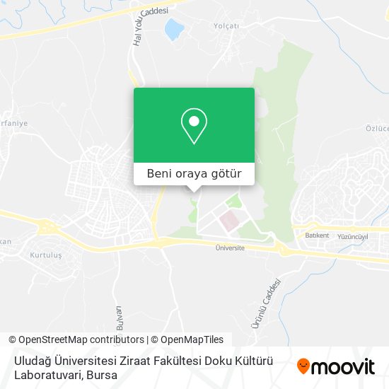 Uludağ Üniversitesi Ziraat Fakültesi Doku Kültürü Laboratuvari harita