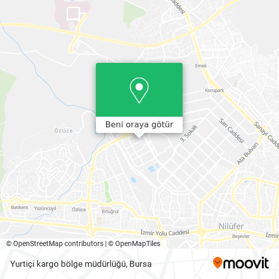 Yurtiçi kargo bölge müdürlüğü harita
