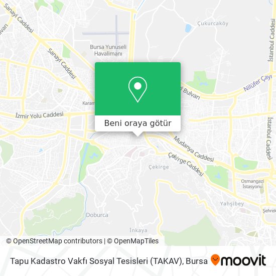 Tapu Kadastro Vakfı Sosyal Tesisleri (TAKAV) harita