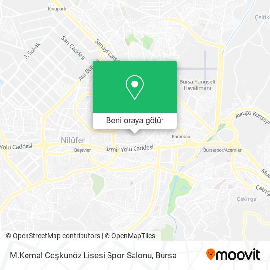 M.Kemal Coşkunöz Lisesi Spor Salonu harita