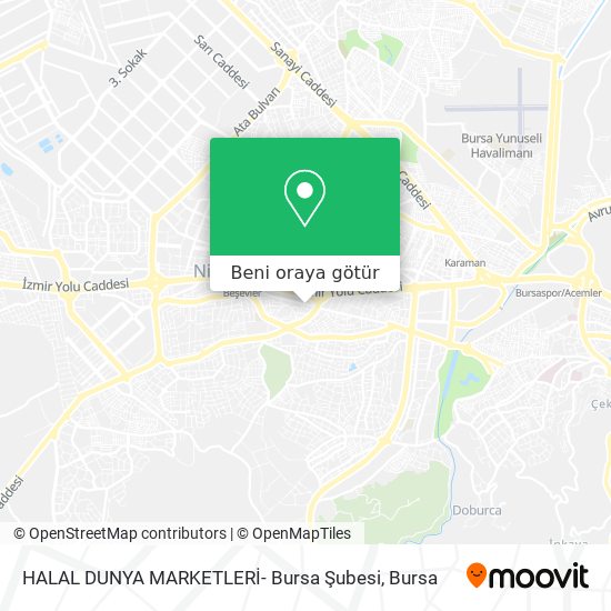 HALAL DUNYA MARKETLERİ- Bursa Şubesi harita