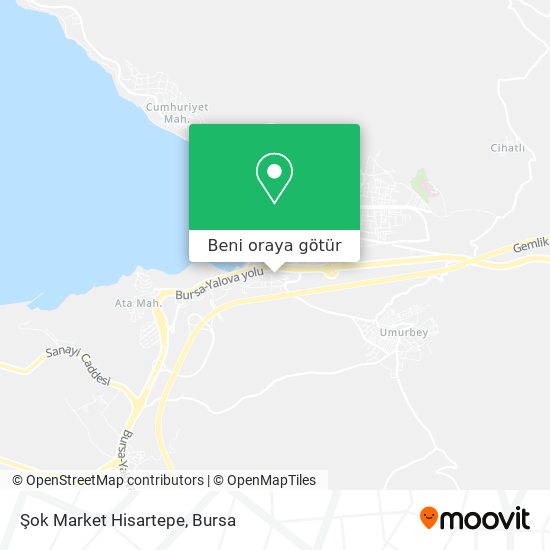 Şok Market Hisartepe harita