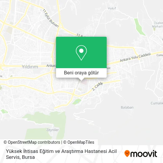 Yüksek İhtisas Eğitim ve Araştırma Hastanesi Acil Servis harita