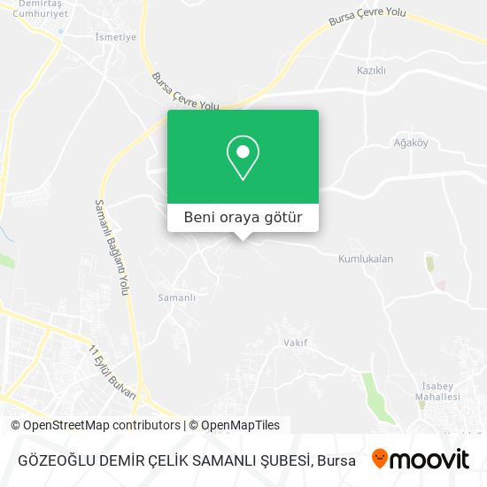 GÖZEOĞLU DEMİR ÇELİK SAMANLI ŞUBESİ harita