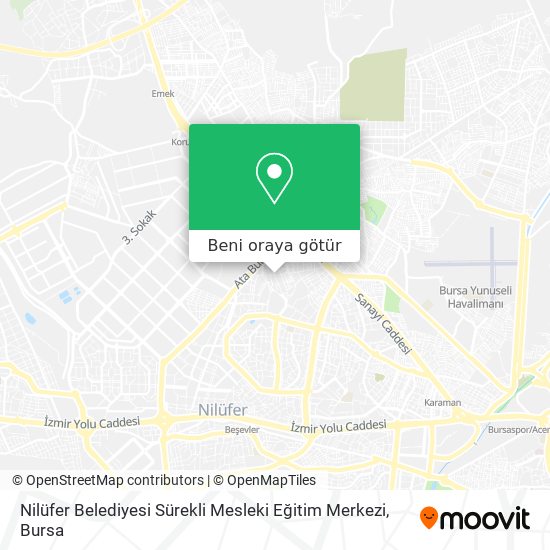 Nilüfer Belediyesi Sürekli Mesleki Eğitim Merkezi harita