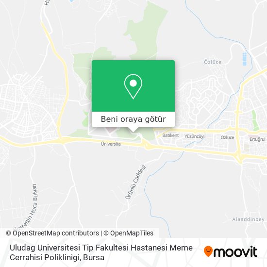 Uludag Universitesi Tip Fakultesi Hastanesi Meme Cerrahisi Poliklinigi harita