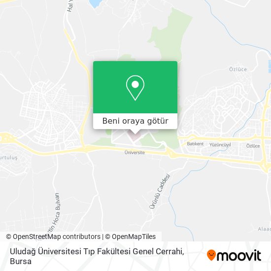 Uludağ Üniversitesi Tıp Fakültesi Genel Cerrahi harita