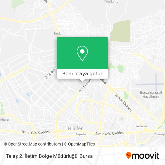 Teiaş 2. İletim Bölge Müdürlüğü harita