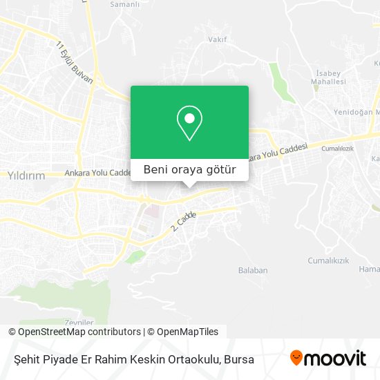 Şehit Piyade Er Rahim Keskin Ortaokulu harita