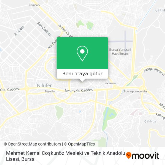 Mehmet Kemal Coşkunöz Mesleki ve Teknik Anadolu Lisesi harita