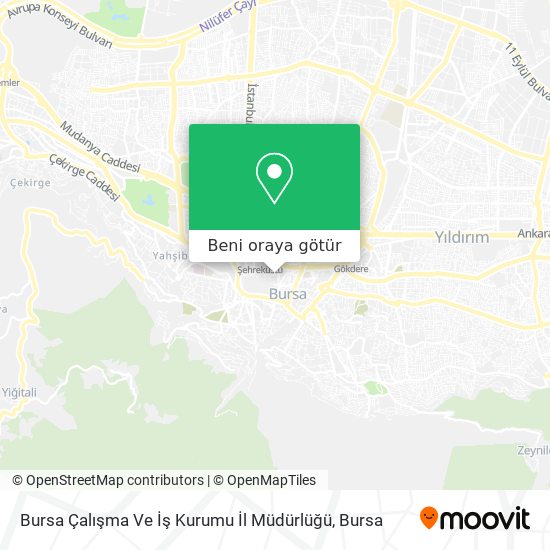 Bursa Çalışma Ve İş Kurumu İl Müdürlüğü harita