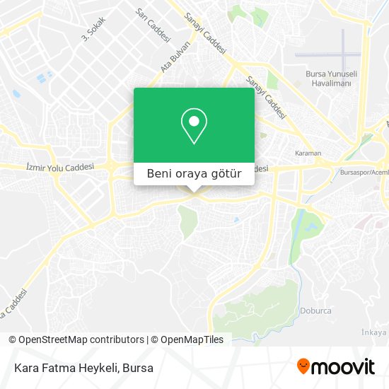 Kara Fatma Heykeli harita