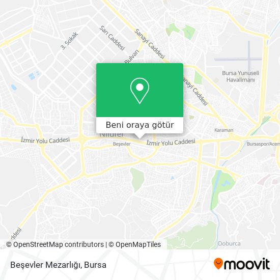 Beşevler Mezarlığı harita