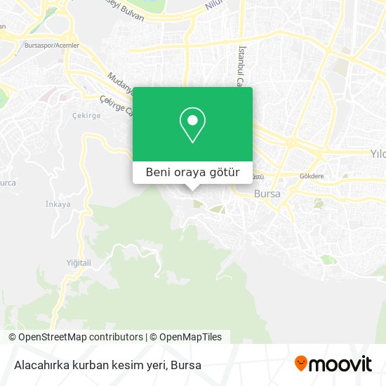 Alacahırka kurban kesim yeri harita