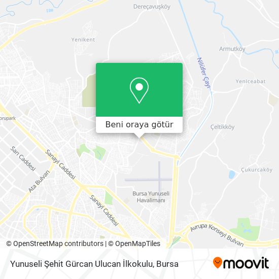 Yunuseli Şehit Gürcan Ulucan İlkokulu harita