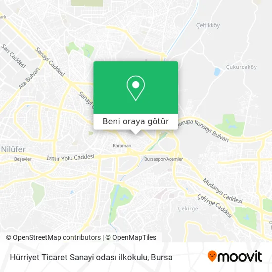 Hürriyet Ticaret Sanayi odası ilkokulu harita