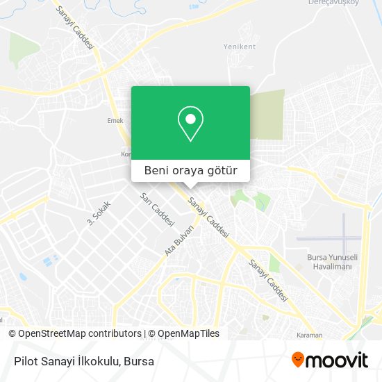 Pilot Sanayi İlkokulu harita