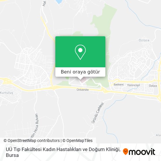 UÜ Tıp Fakültesi Kadın Hastalıkları ve Doğum Kliniği harita