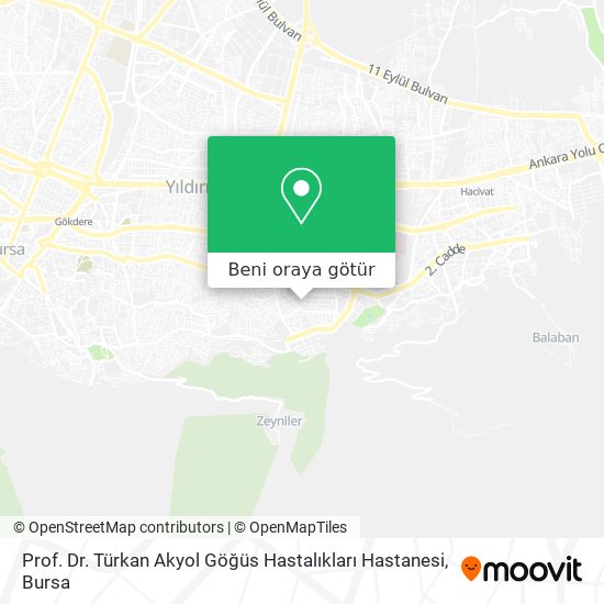 Prof. Dr. Türkan Akyol Göğüs Hastalıkları Hastanesi harita