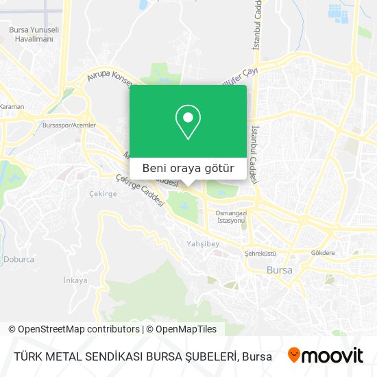 TÜRK METAL SENDİKASI BURSA ŞUBELERİ harita