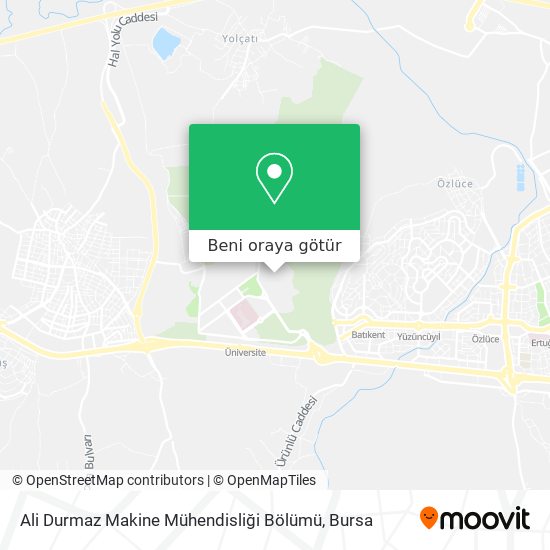 Ali Durmaz Makine Mühendisliği Bölümü harita