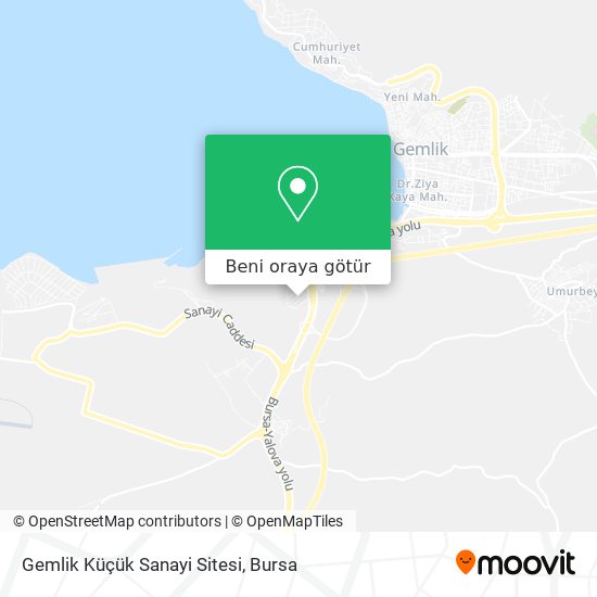 Gemlik Küçük Sanayi Sitesi harita