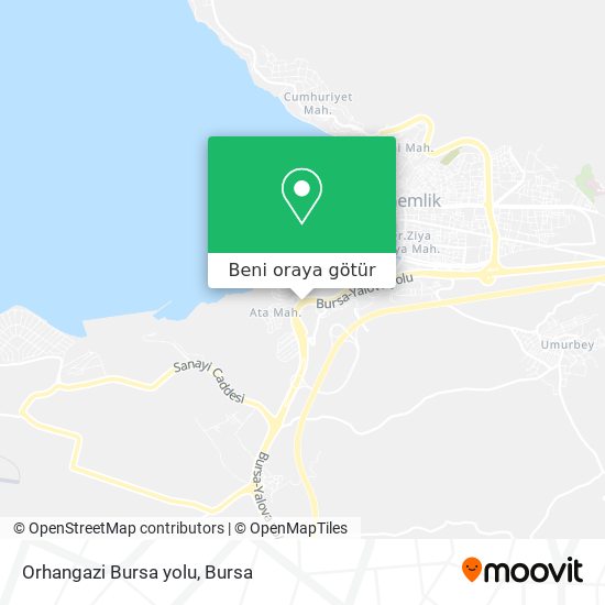 Orhangazi Bursa yolu harita