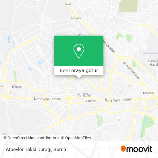 Ataevler Taksi Durağı harita