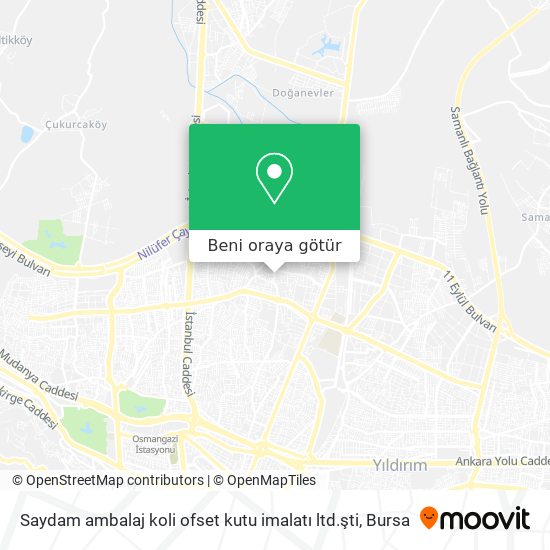 Saydam ambalaj koli ofset kutu imalatı ltd.şti harita