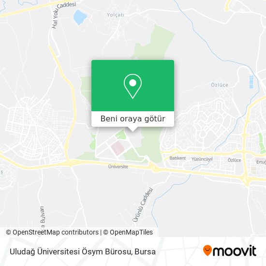 Uludağ Üniversitesi Ösym Bürosu harita