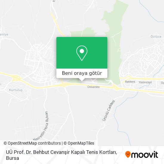 UÜ Prof. Dr. Behbut Cevanşir Kapalı Tenis Kortları harita